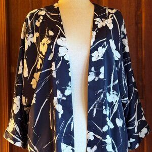 Kenar Flowered Kimono, Navy, L, NWOT